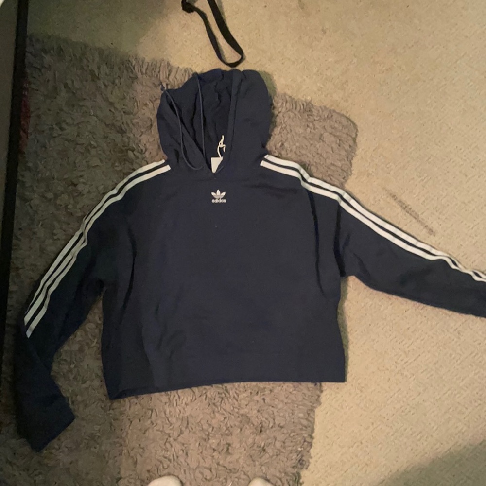 NEW adidas cropped navy sweatshirt